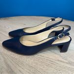 Talbots Kelsey Slingback Pumps Navy Nappa Leather Almond Toe Women’s Size 6.5 Photo 5