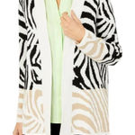 Foxcroft   Animal Print Open Front Cotton Cardigan Photo 0