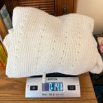 Talbots  Cream Pointelle Knit Sweater Women’s Size XL Side Ties Classic Neutral Photo 8