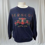 Vintage Bermuda Country Club Sweatshirt Capital USA Navy Crewneck Blue Size L Photo 2