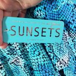 New Sunsets Size 34DD Blue Snakeskin Print One Piece Ruffle Swimsuit Photo 4