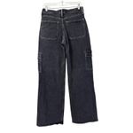 Hollister Black Cargo High Waisted Baggy Wide Straight Leg Jeans Size 7L 28 y2k Photo 7