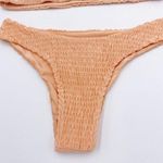 SheIn High Waisted Bikini Peach Scrunched Size Small Spaghetti Straps Never Worn Photo 2