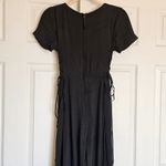 Maeve Anthropologie Black Square Neck Button Front Wide Leg Jumpsuit Size 4 Photo 7