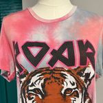 Evereve Zutter ROAR tiger tie-dye tshirt tee pink stretch and soft - small Photo 1