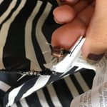 ZARA Striped Button Up V Neck Blouse Sheer Top XS Photo 6