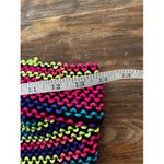 Bebe T8 Y2K VTG  Strapless Bodycon Mini Dress Rainbow Stripe Knit Crochet Photo 3