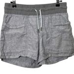 Athleta Cabo Linen Shorts In Grey Pull On Lounging Mid Rise Women’s Size 4 Photo 0