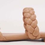 Soda Nude/Natural Vegan Leather Braided Straps Sandals Photo 3