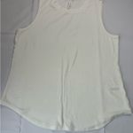 Tahari White Tank Top with Curved Hem and Textured Fabric Photo 0