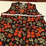 LuLaRoe Joy Duster Black Red Orange Hibiscus Flowers Floral Womens Size Small Photo 8