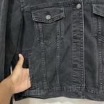 American Eagle  Women’s Black Denim Jacket Size Large Grunge Photo 3