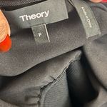 Theory Black Midi Ribbed Waistline Silk Dress Photo 5