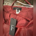 Lulus Brave Babe Burgundy Vegan Leather Sleeveless Bustier Bodysuit NWT Photo 3