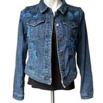 Pilcro and the Letterpress Anthropologie Pilcro Beaded Embroidered Denim Jacket Photo 1