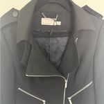 Karen Millen Moto Zip Through Collared Jersey Jacket Black Size 10 NEW Photo 3
