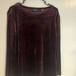 Dana Buckman Crushed Velvet Top Deep Merlot Size M Photo 0