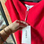 Likely Mini Dress Laverna Ruffles Trim Cocktail holidays formal semi scuba red Photo 3