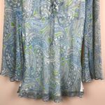 SilkLand Women’s Boho Silk Floral Paisley Print Bell Sleeve Lace Photo 2