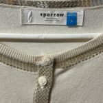 Anthropologie Sparrow Sequin Trim Cardigan Sweater Cream Small Photo 5