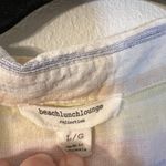 Beach Lunch Lounge Collection Linen Striped Tie Waist Blouse Size Large Photo 2