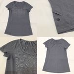 Lululemon  Heathered Fossil Cut Out Lace Run Wild Short Sleeve Tech Top 4 Photo 3