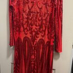 Southern Fried Chicks The Royal Sequin Duster -Red Photo 1