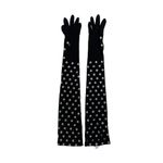 ALAÏA Eyelet Gloves in Noir & Argent Black Size 8 Photo 7