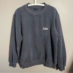 White Fox Boutique White Fox Sweatshirt Gray Corduroy Casual Pocket Logo Photo 5