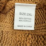 Brown Cable Knit Chunky V Neck Cardigan with 3 Decorative Pearl Buttons 2XL Size 2X Photo 6