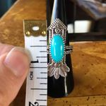 Natural Sleeping Beauty Turquoise Sterling Silver Arrow Ring Size 6 Blue Photo 4