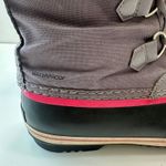 Sorel Waterproof Winter Snow Boots Faux Fur Trim Lace Up Gray Pink Women Size 5 Photo 4