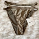 ASOS AndCo Bronze Green High Waisted Strappy Bikini Bottom Sz S Photo 2