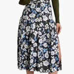 Veronica Beard  Norris Floral-Print Silk-Blend Twill Midi Skirt Size 00 Photo 0