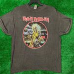 Iron Maiden Vintage Style Metal Rock Tee Side XL Gray Photo 0