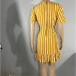 Xhilaration Womens Ruffled Wrap Dress Junior’s S Short Sleeves Stripped Yellow Photo 1