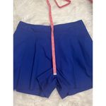 Milly Design Nation stretch cotton twill pleated dress shorts 12 Blue Photo 4