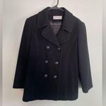 Forecaster of Boston Womens Black Wool Blend Vintage Double Breasted Peacoat S 6 Photo 0