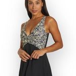 Dolfin new š One Piece Wrap Swimsuit Swim Dress š Animal Print + Black š 6 Photo 1