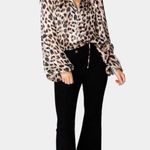 BUDDY LOVE Bridgerton Long Sleeve Blouse in Oreo Cheetah Pattern Size Small Photo 3