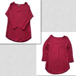 Soho New York & Co Tunic Sweater Cable knit Ruby Red medium V-neck workwear Photo 5