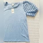 J.Crew  Eyelet puff-sleeve tee Size XS NWT, Bright Peri Color Photo 8