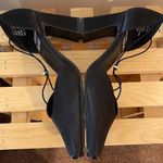 Mootsies Tootsies  Halle Satin/Fabric Black‎ Y2K Square Toe Heels Size 7.5 Photo 7