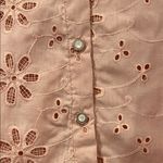 Free People  Pink Floral Eyelet‎ Blouse medium Photo 1