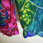 Vtg Adam Douglass Shirt ladies S Multicolor Silk Jaguar Animal Print 90s retro Blue Photo 5