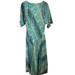 Lane Bryant  Floral V-Neck Faux Wrap Midi Dress Blue 16 Photo 2