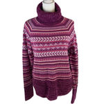 Columbia Winter Worn II Pink Purple and White Fair Isle Cozy Ski Sweater Large Photo 2
