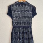 Modcloth Yumi Blue Lace Shirt Dress Gold Buttons Cottage Twee Peter Pan Collar Photo 7