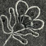 Canyon Creek Wool Blend Embroidered Floral Pattern Vest Size 1X Gray Beaded Photo 3