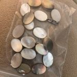 Vintage Double Sided Mother of Pearl Cabochon Hand Knotted Necklace Photo 3